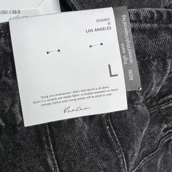 👖NWT($82)🤩 |•KANCAN•| Eva Denim Black Paper Bag Super High Rise Jeans Large👖 - Picture 5 of 9